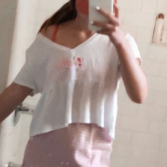 pacsun la hearts white babydoll ruffle cropped top - Picture 2 of 4